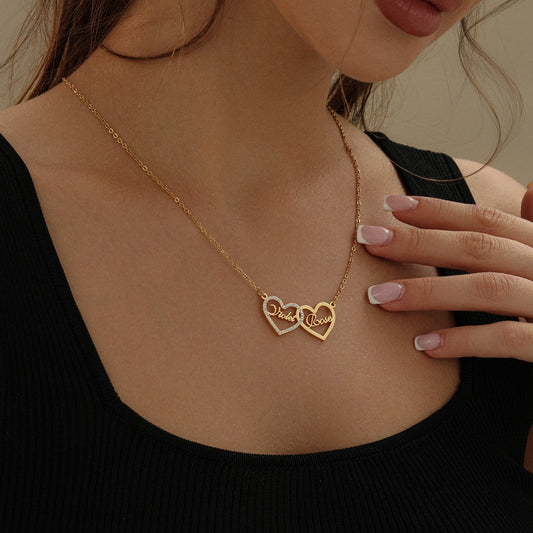 Bijoux Étoilés | Collier Personnalisé Prénom Femme avec Cœur Iced | Cadeau Unique pour Elle 2