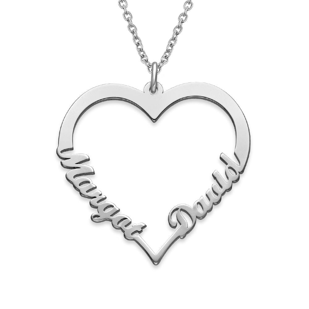 Collier Personnalisé Cœur avec 2 Prénoms Gravés | Bijou Élégant pour Maman et Couple 3