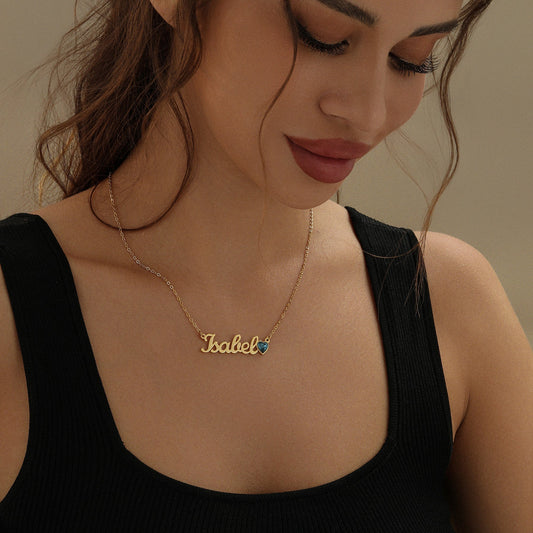 Collier Personnalisé Femme | Collier Prénom avec Pierre de Naissance | Bijou Émotionnel pour Maman 2