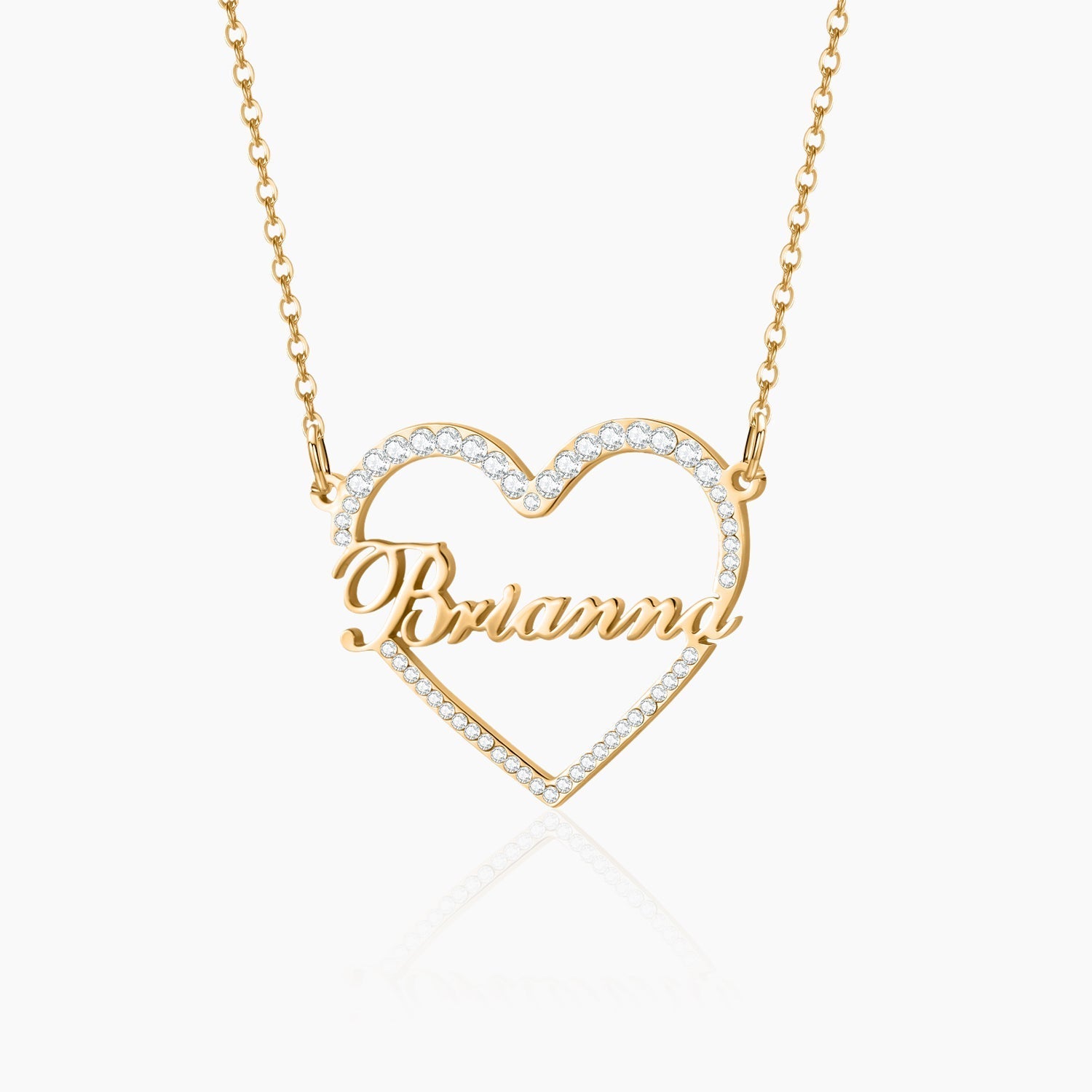 Collier Personnalisé Femme | Collier Prénom en Cœur Iced avec Personnalisation | Cadeau Unique pour Elle 1