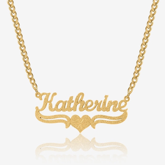 Collier Personnalisé Prénom | Collier Femme en Argent avec Cœur Découpé | Cadeau Unique pour Elle 1
