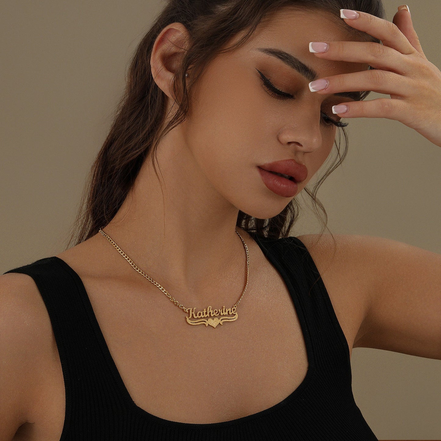 Collier Personnalisé Prénom | Collier Femme en Argent avec Cœur Découpé | Cadeau Unique pour Elle 2