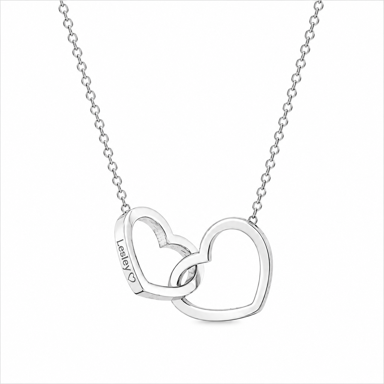 Collier Personnalisé Femme | Pendentif Double Cœur avec 2 Prénoms | Bijou Éternel en Acier Titane 4