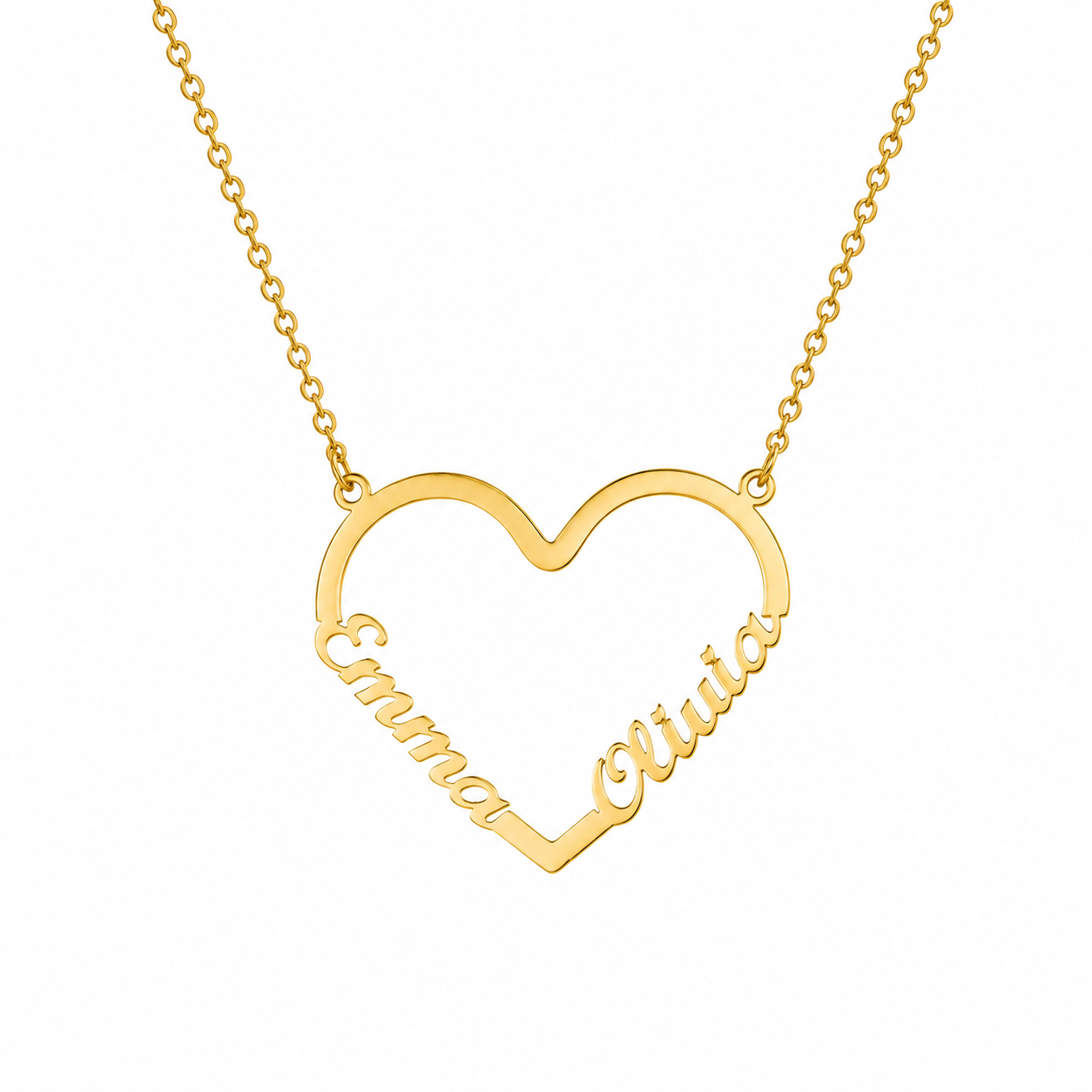 Collier Personnalisé Prénom Cœur en Acier Inoxydable Plaqué Or 18K | Cadeau Émotionnel pour Maman 1