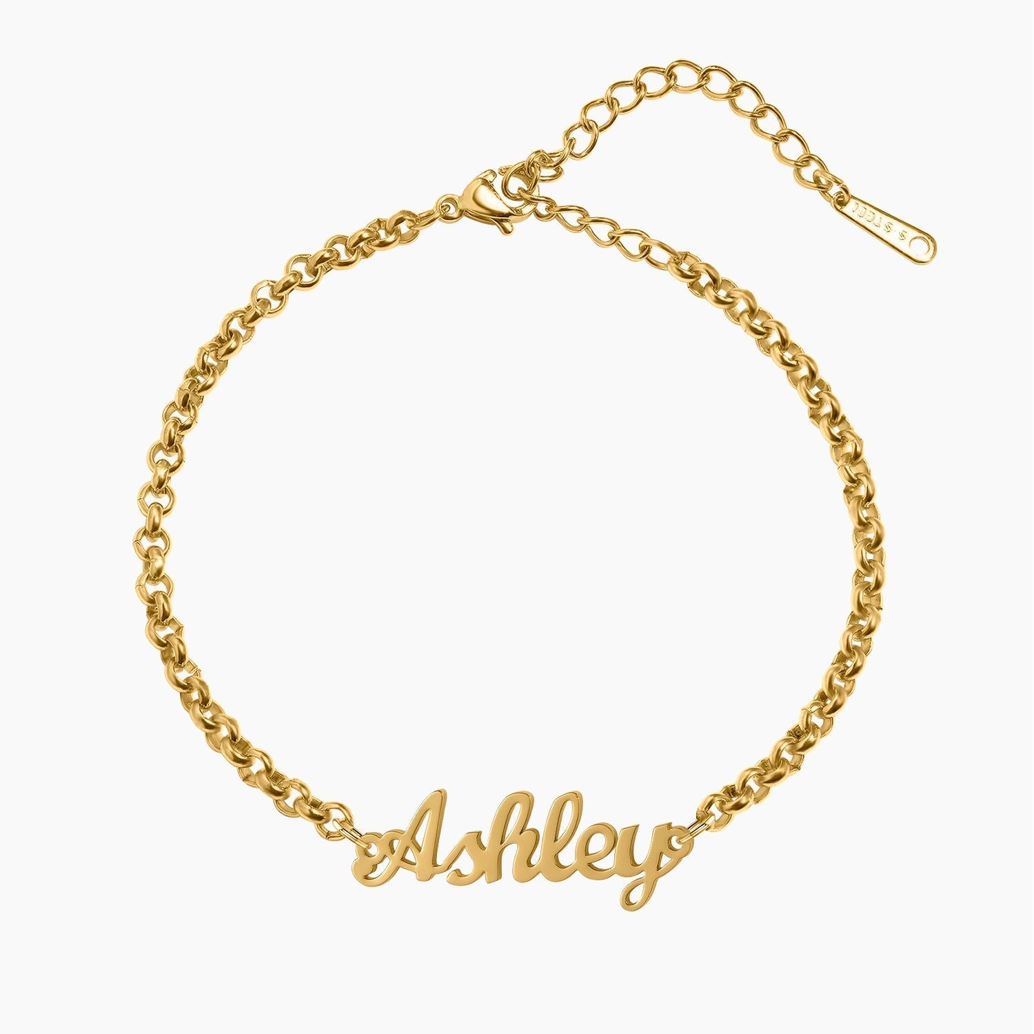Ibaal | Bracelet Personnalisé Femme en Acier Inoxydable avec Prénom | Finition Or, Argent ou Or Rose pour Un Cadeau Unique 1