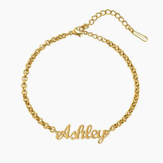 Ibaal | Bracelet Personnalisé Femme en Acier Inoxydable avec Prénom | Finition Or, Argent ou Or Rose pour Un Cadeau Unique 1