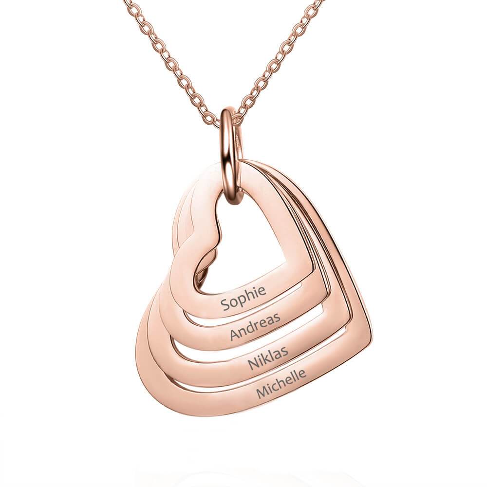 Collier Personnalisé Prénom Femme avec Pendentifs Cœur | Bijou Émotionnel pour Maman 3