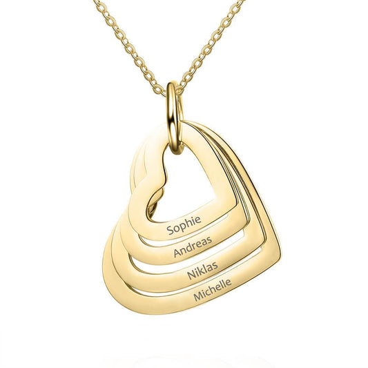 Collier Personnalisé Prénom Femme avec Pendentifs Cœur | Bijou Émotionnel pour Maman 1