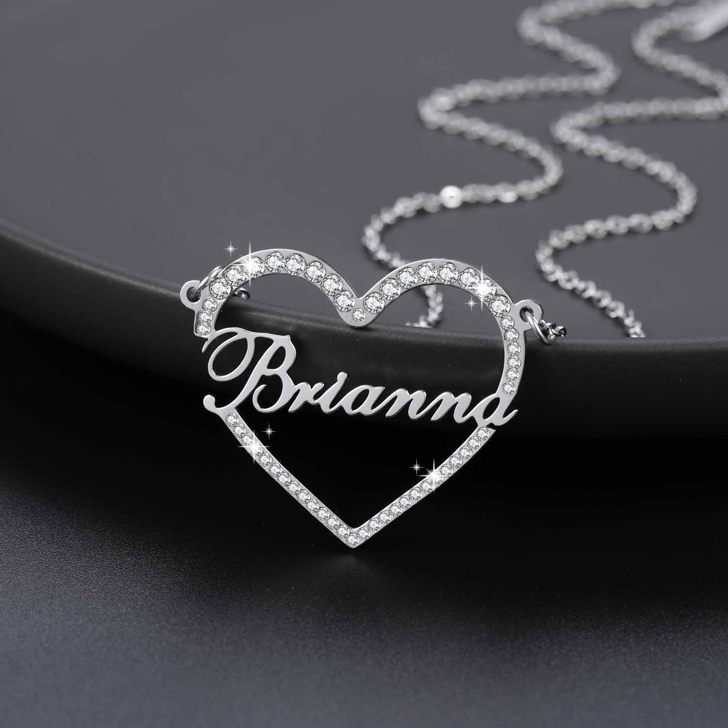 Collier Personnalisé Femme | Collier Prénom en Cœur Iced avec Personnalisation | Cadeau Unique pour Elle 4