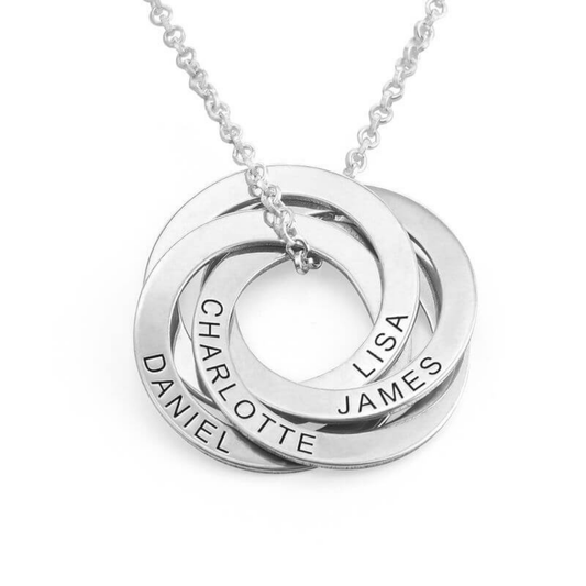 Personalized Interlocking Name Necklace for Moms with Up to 4 Names | Elegant Family Connection Jewelry 2