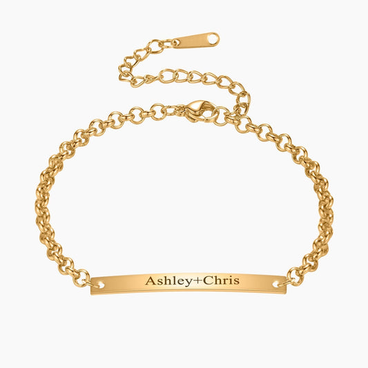 Ibaal | Bracelet Personnalisé avec Gravure de Prénom | Finition en Or, Argent ou Or Rose pour Maman 1