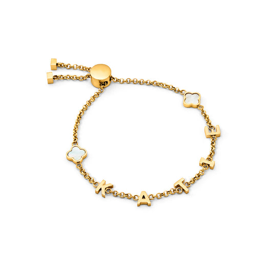 Bracelet Personnalisé Femme | Prénom en Plaqué Or 18K | Bijou Élégant pour Cadeau Unique 1