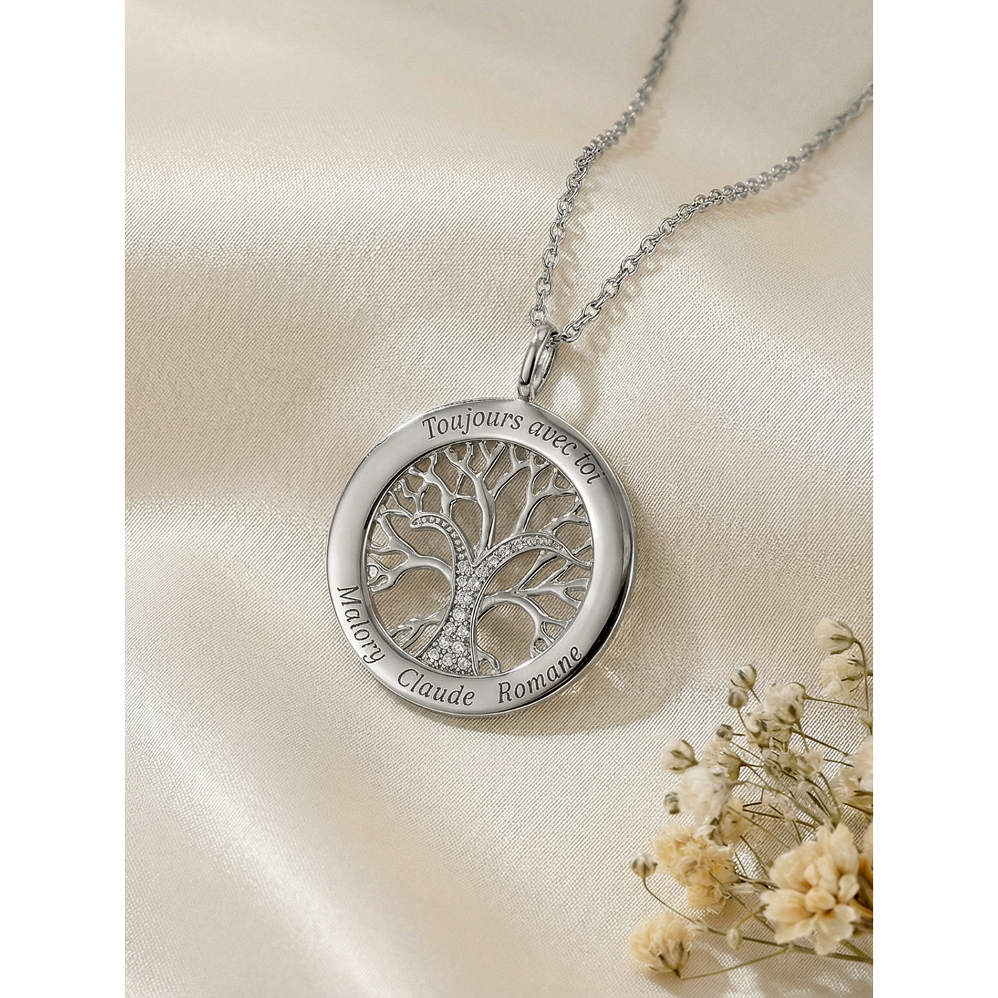Arbre de Vie | Collier Personnalisé Prénom en Or 18K avec Pendentif Éclatant | Bijou Unique pour Femme 3