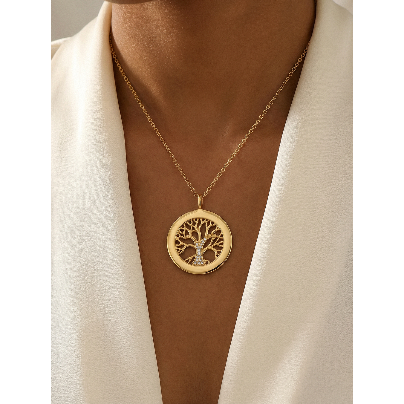 Arbre de Vie | Collier Personnalisé Prénom en Or 18K avec Pendentif Éclatant | Bijou Unique pour Femme 6