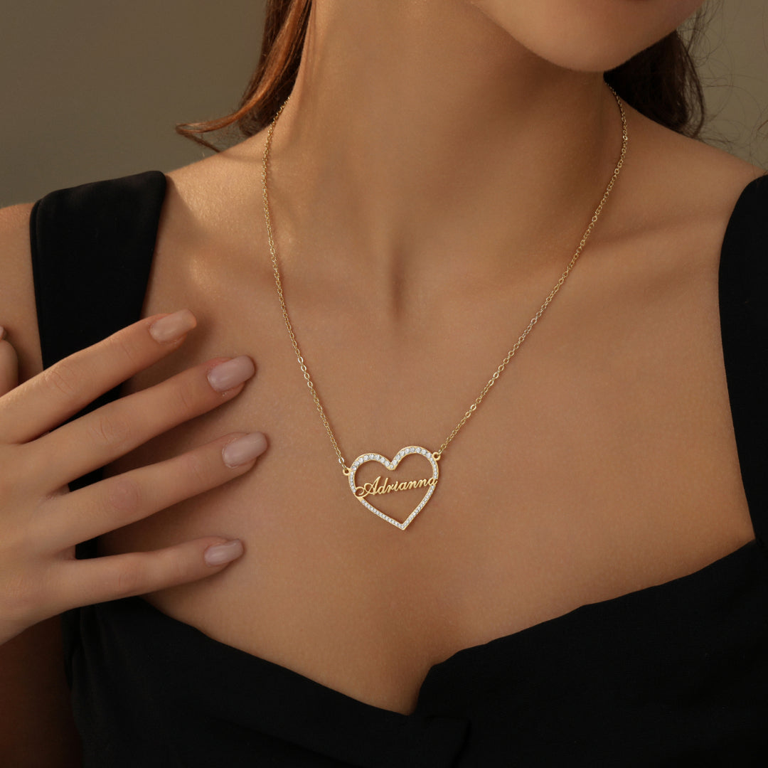 Collier Personnalisé Femme | Collier Prénom en Cœur Iced avec Personnalisation | Cadeau Unique pour Elle 3