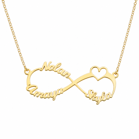 Collier Personnalisé Femme | Collier Infini avec Prénoms Gravés | Cadeau Émotionnel pour Maman 1