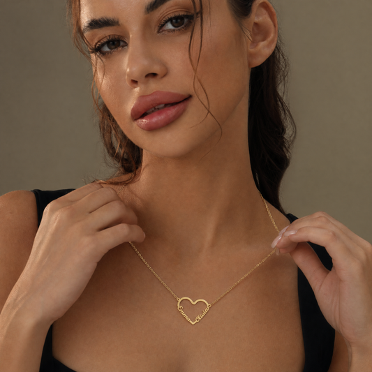 Collier Personnalisé Prénom Cœur en Acier Inoxydable Plaqué Or 18K | Cadeau Émotionnel pour Maman 2