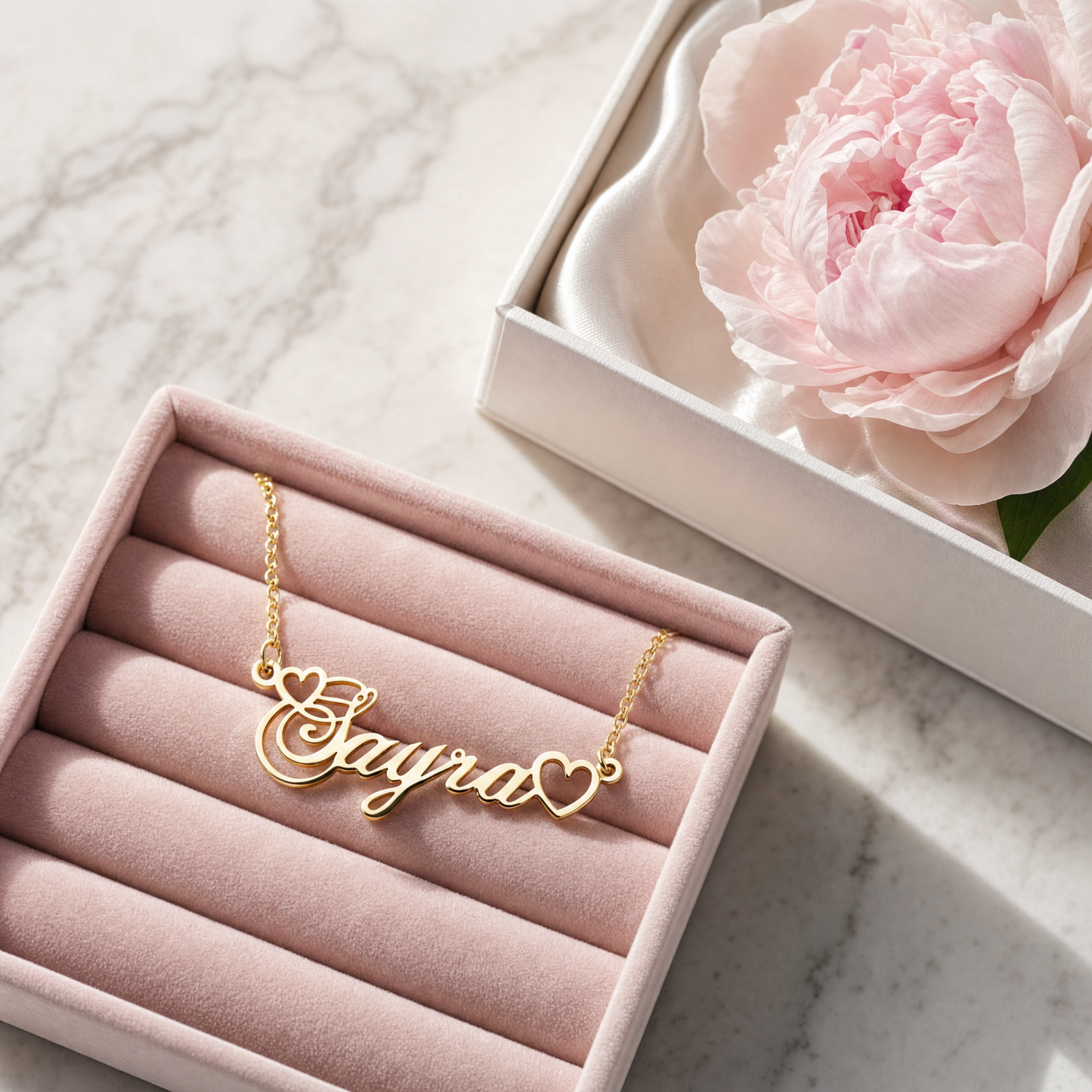 Collier Personnalisé Prénom Double Cœur Ajouré en Acier Inoxydable | Bijou Élégant pour un Cadeau Unique 3