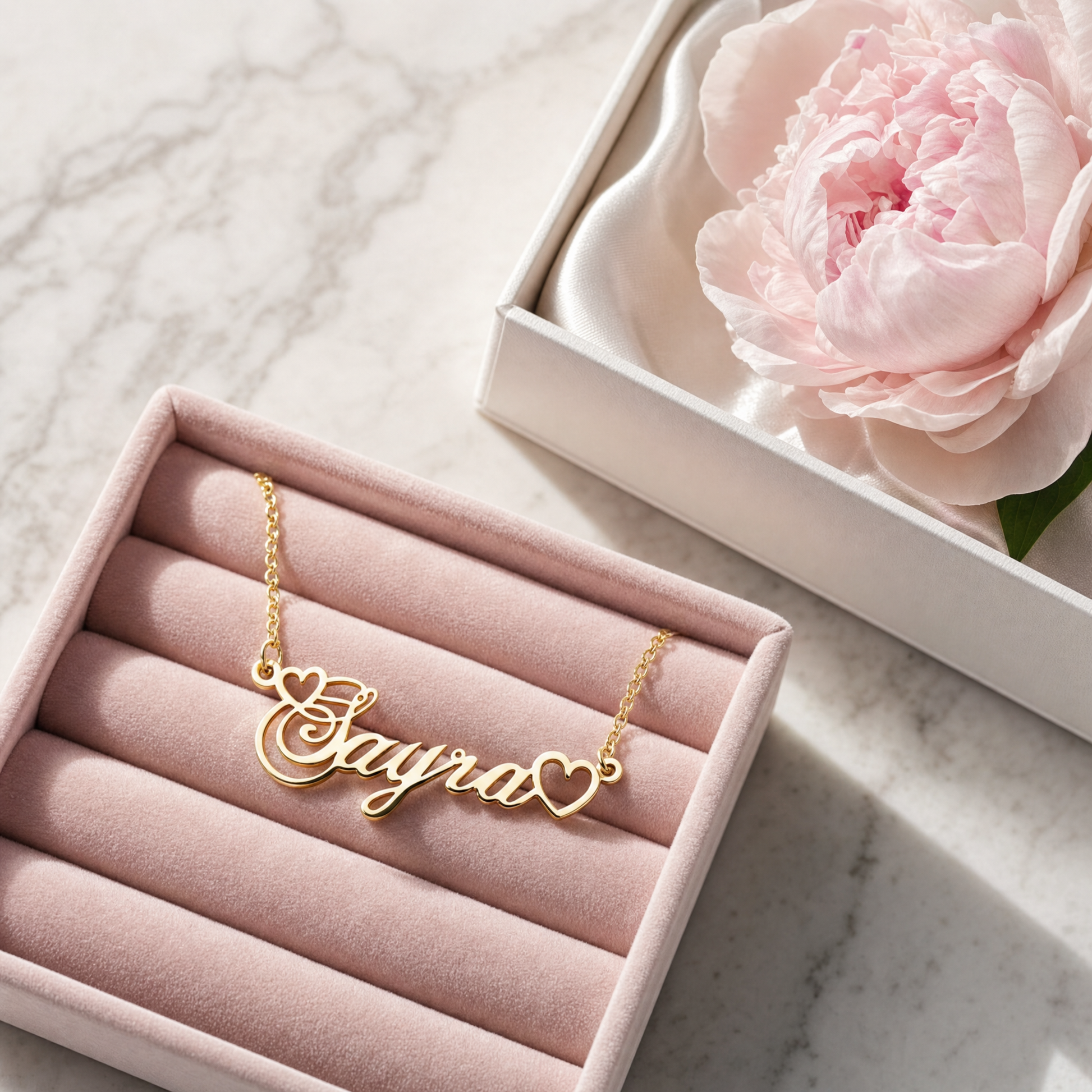 Collier Personnalisé Prénom Double Cœur Ajouré en Acier Inoxydable | Bijou Élégant pour un Cadeau Unique 3